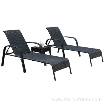 Garden Furniture Adjustable Rattan Outdoor Sun Lounger